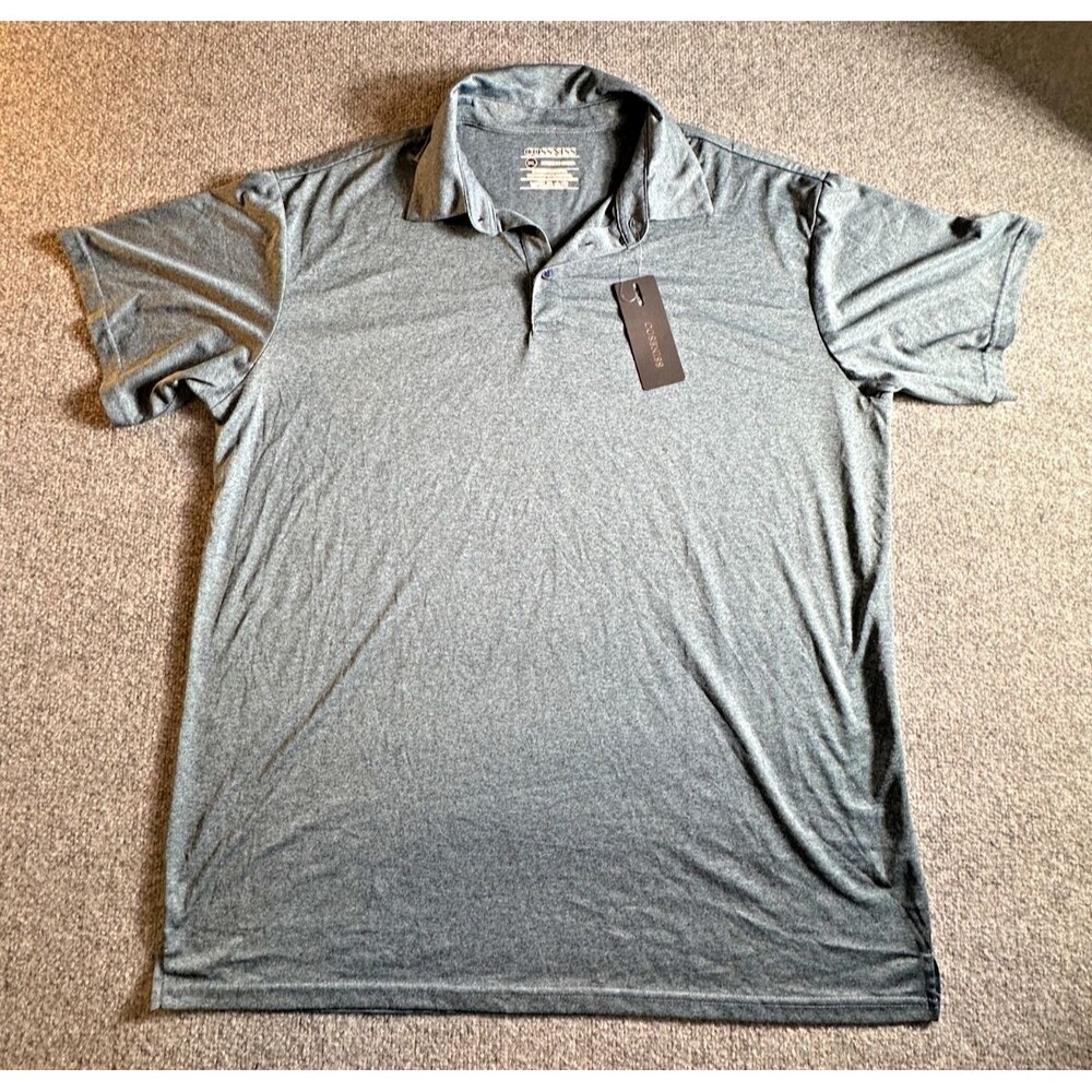 Cossniss 3XL Gray Mens Polo Shirt Short Sleeve Polyester Golf Dress Lightweight